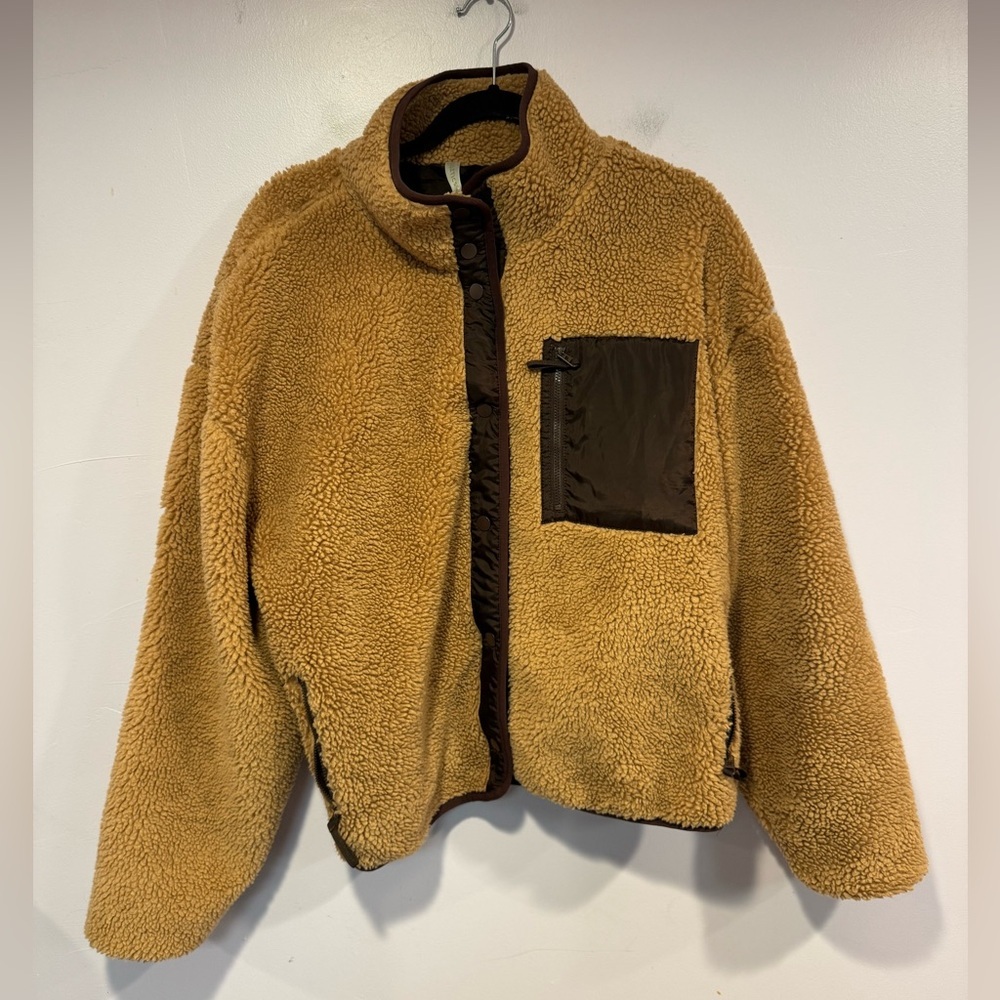 Fabletics Tan Sherpa Jacket